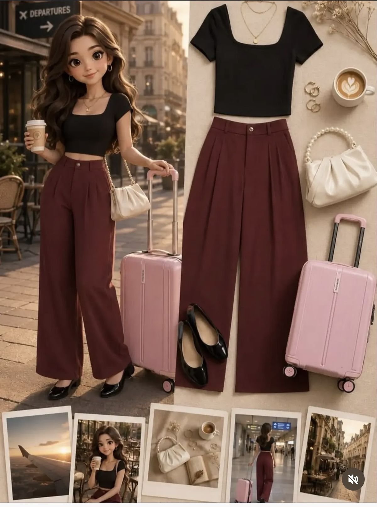 Burgundy Travel Chic Set
