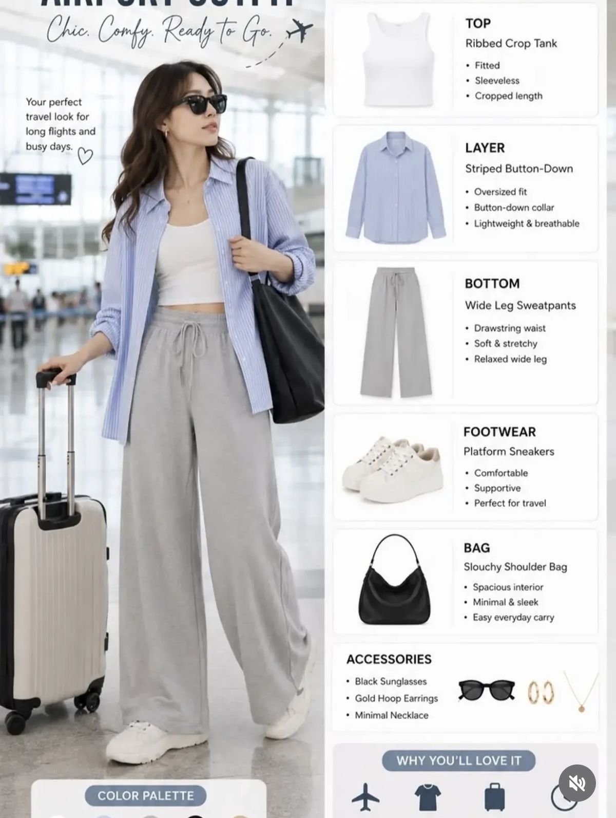 Sky Stripe Airport Lounge Set