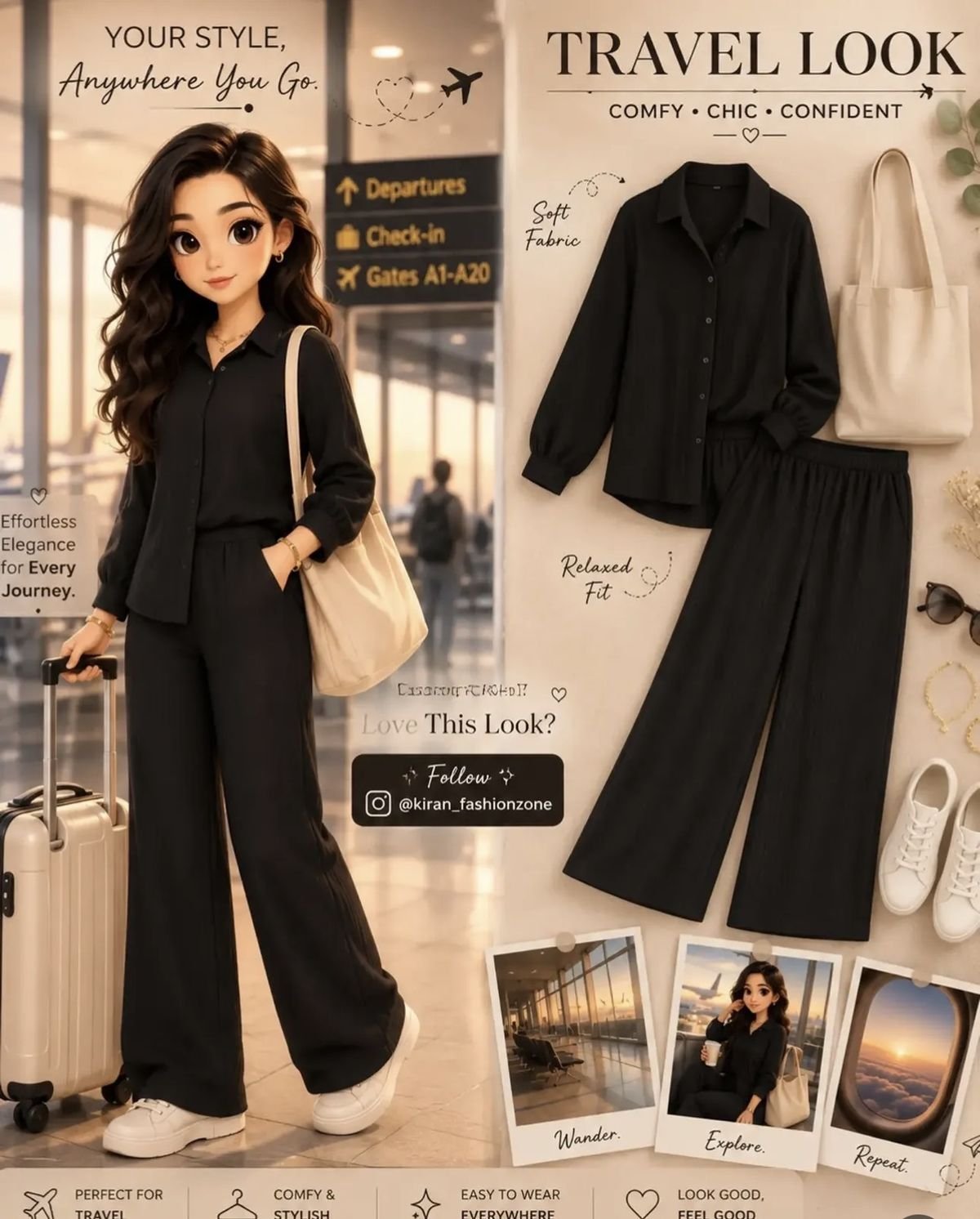 All-Black Travel Co-ord Set